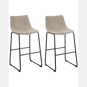 Conjunto de 2 bancos de bar FRANKS Creme