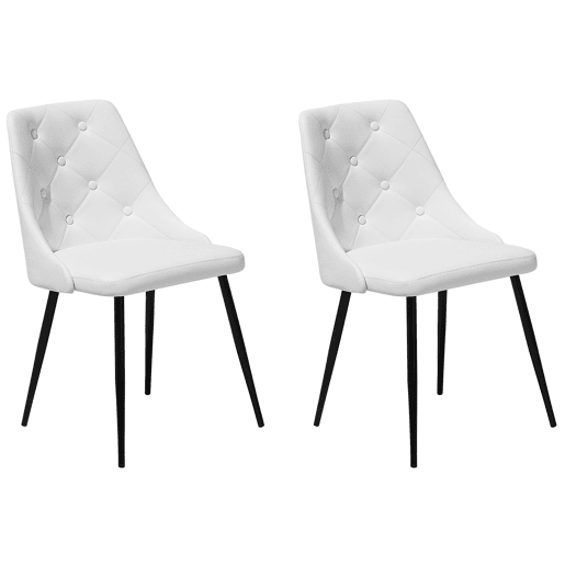 Conjunto de 2 cadeiras de jantar VALERIE Pele sintética Branco