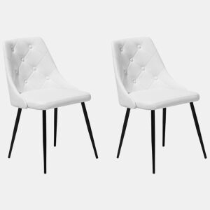 Conjunto de 2 cadeiras de jantar VALERIE Pele sintética Branco