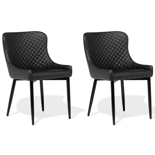 Conjunto de 2 cadeiras de jantar SOLANO Pele sintética Preto