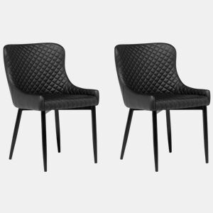Conjunto de 2 cadeiras de jantar SOLANO Pele sintética Preto
