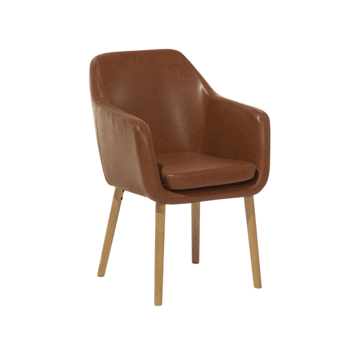 Cadeira de jantar YORKVILLE Pele sintética Castanho dourado