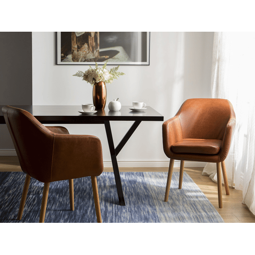 Cadeira de jantar YORKVILLE Pele sintética Castanho dourado