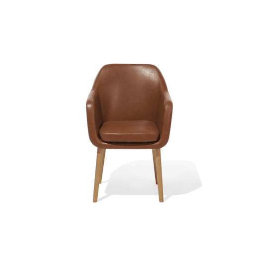 Cadeira de jantar YORKVILLE Pele sintética Castanho dourado