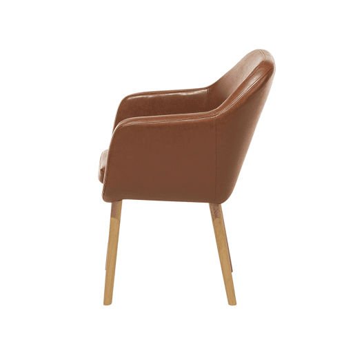 Cadeira de jantar YORKVILLE Pele sintética Castanho dourado