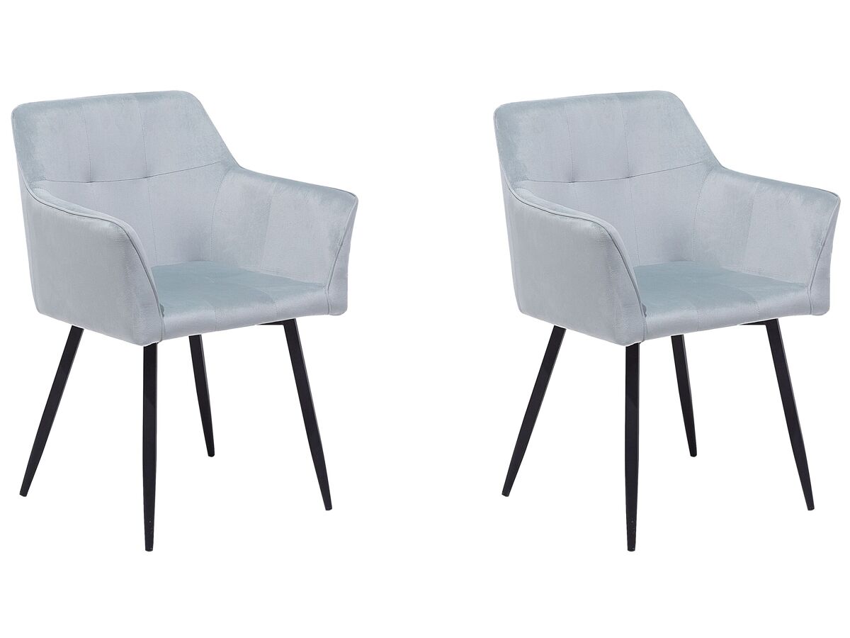 Beliani Silla de comedor JASMIN Gris Claro