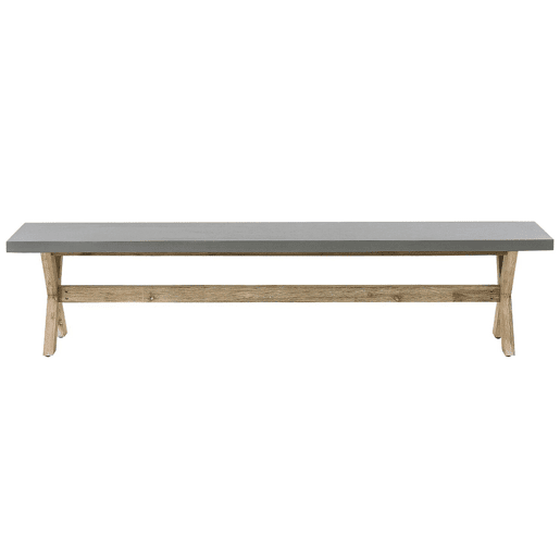 Conjunto de refeições de de jardim com bancos e tamboretes 8 lugares OLBIA Betão Cinzento