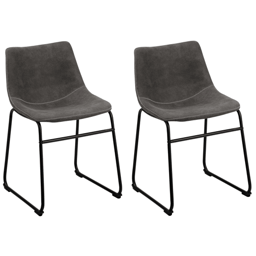 Conjunto de 2 cadeiras de jantar BATAVIA Cinzento escuro