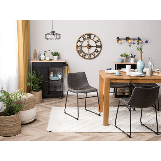 Conjunto de 2 cadeiras de jantar BATAVIA Cinzento escuro
