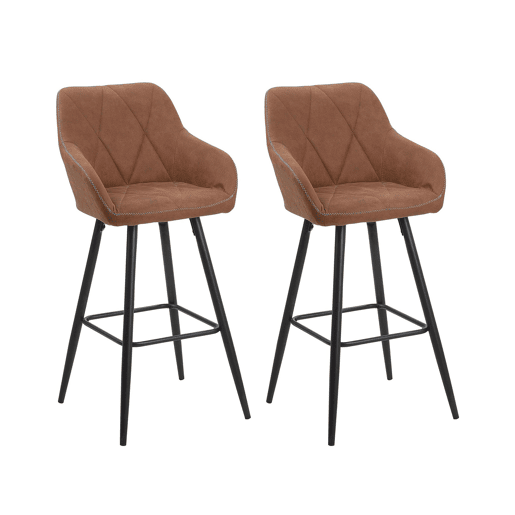 Conjunto de 2 bancos de bar DARIEN Castanho dourado