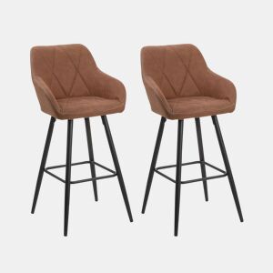 Conjunto de 2 bancos de bar DARIEN Castanho dourado