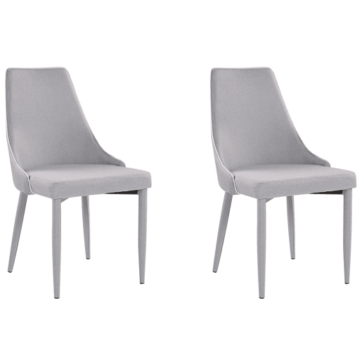 Conjunto de 2 cadeiras de jantar CAMINO Cinzento claro Conjunto de 2 cadeiras de jantar CAMINO Cinzento claro