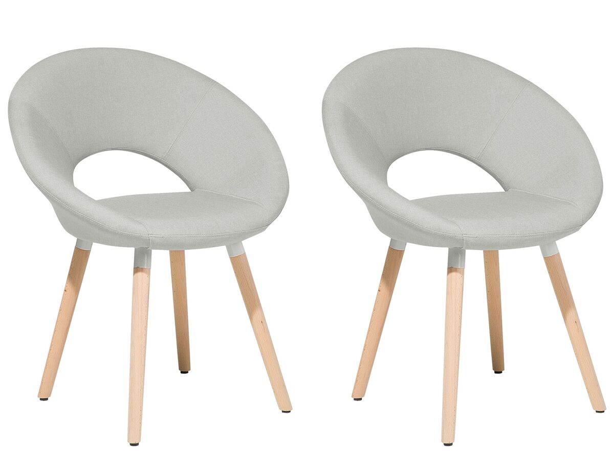 Beliani Silla de comedor ROSLYN Gris Claro