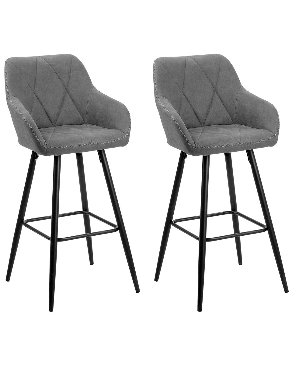 Beliani Silla de bar DARIEN Gris