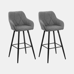 Conjunto de 2 bancos de bar DARIEN Cinzento