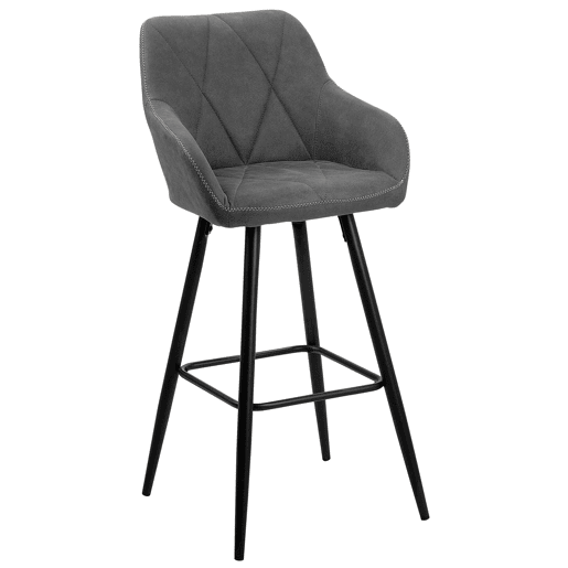 Conjunto de 2 bancos de bar DARIEN Cinzento Conjunto de 2 bancos de bar DARIEN Cinzento
