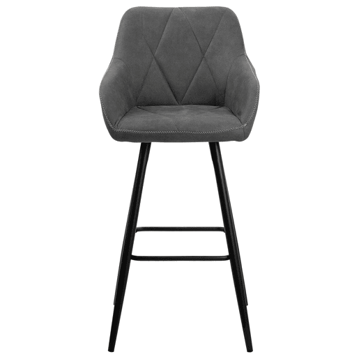 Conjunto de 2 bancos de bar DARIEN Cinzento Conjunto de 2 bancos de bar DARIEN Cinzento