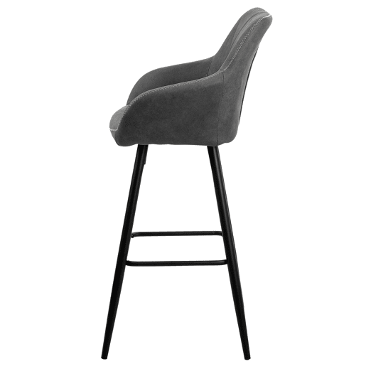 Conjunto de 2 bancos de bar DARIEN Cinzento Conjunto de 2 bancos de bar DARIEN Cinzento
