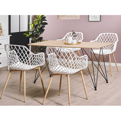 Conjunto de 2 cadeiras de jantar NASHUA Branco Conjunto de 2 cadeiras de jantar NASHUA Branco