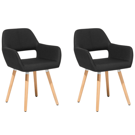 Conjunto de 2 cadeiras de jantar CHICAGO Tecido Preto