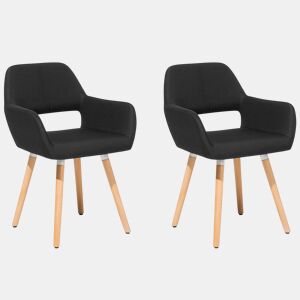 Conjunto de 2 cadeiras de jantar CHICAGO Tecido Preto