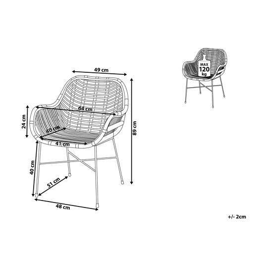Cadeira de jantar CANORA Rattan Natural