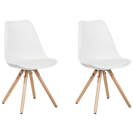 Conjunto de 2 cadeiras de jantar DAKOTA Branco Conjunto de 2 cadeiras de jantar DAKOTA Branco