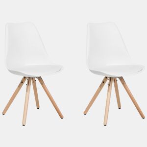 Conjunto de 2 cadeiras de jantar DAKOTA Branco