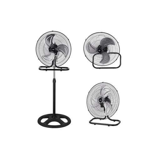 Ventilador de chão metálico preto série recio 50cm