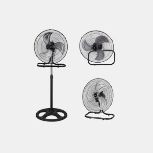 Ventilador de chão metálico preto série recio 50cm