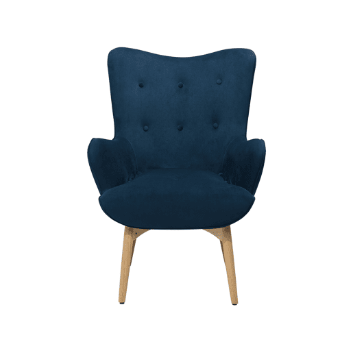 Poltrona com braços VEJLE Veludo Azul escuro Poltrona com braços VEJLE Veludo Azul escuro
