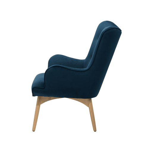 Poltrona com braços VEJLE Veludo Azul escuro Poltrona com braços VEJLE Veludo Azul escuro