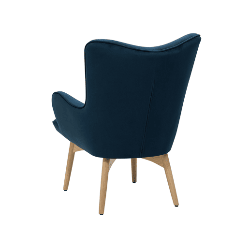 Poltrona com braços VEJLE Veludo Azul escuro Poltrona com braços VEJLE Veludo Azul escuro