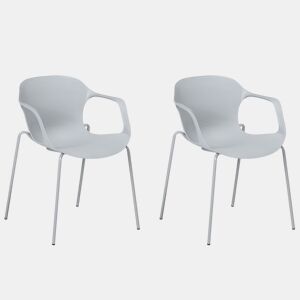 Conjunto de 2 cadeiras de jantar ELBERT Cinzento claro