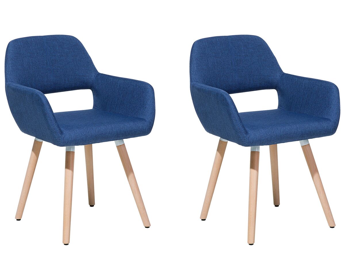 Beliani Silla de comedor CHICAGO Azul Marino