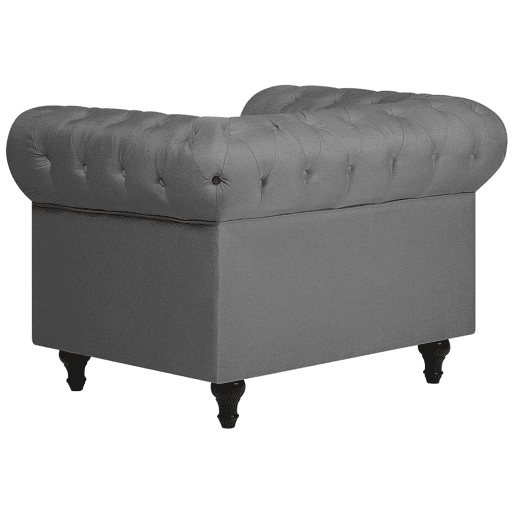 Poltrona CHESTERFIELD Tecido Cinzento claro Poltrona CHESTERFIELD Tecido Cinzento claro