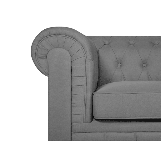 Poltrona CHESTERFIELD Tecido Cinzento claro Poltrona CHESTERFIELD Tecido Cinzento claro