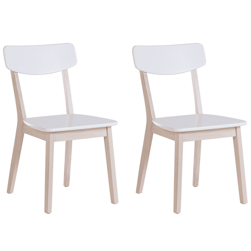 Conjunto de 2 cadeiras de jantar SANTOS Branco