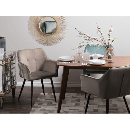Conjunto de 2 cadeiras de jantar JASMIN Veludo Taupe