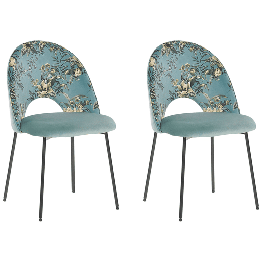 Conjunto de 2 cadeiras de jantar COVELO Veludo Verde menta