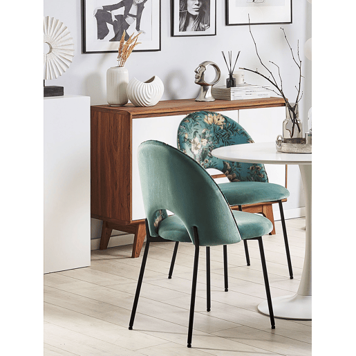 Conjunto de 2 cadeiras de jantar COVELO Veludo Verde menta
