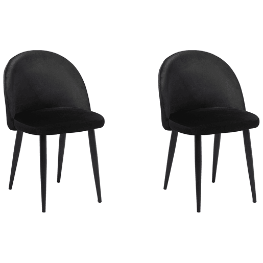 Conjunto de 2 cadeiras de jantar VISALIA Veludo Preto