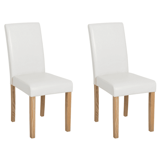 Conjunto de 2 cadeiras de jantar BROADWAY Pele sintética Branco