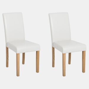 Conjunto de 2 cadeiras de jantar BROADWAY Pele sintética Branco