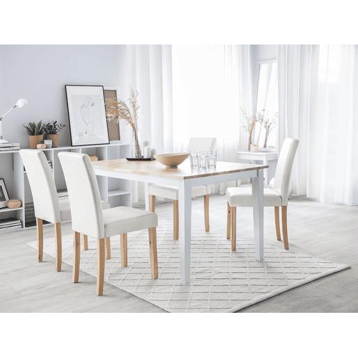 Conjunto de 2 cadeiras de jantar BROADWAY Pele sintética Branco