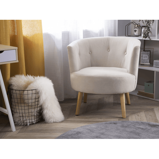 Poltrona ODENZEN Tecido Branco creme