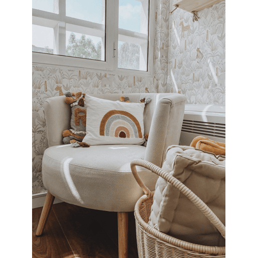 Poltrona ODENZEN Tecido Branco creme