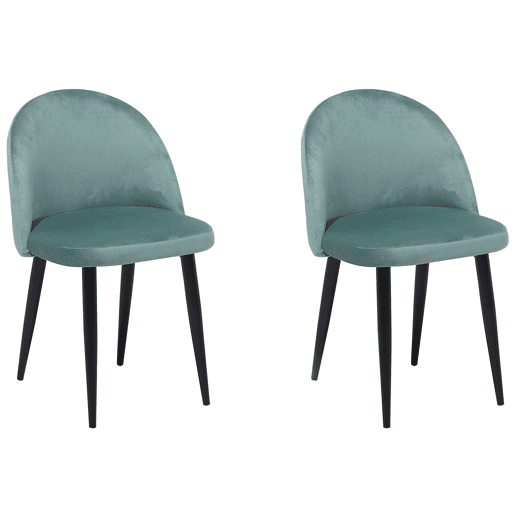 Conjunto de 2 cadeiras de jantar VISALIA Veludo Verde menta