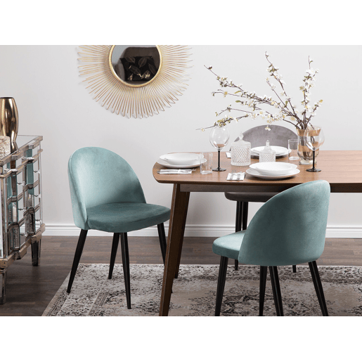 Conjunto de 2 cadeiras de jantar VISALIA Veludo Verde menta