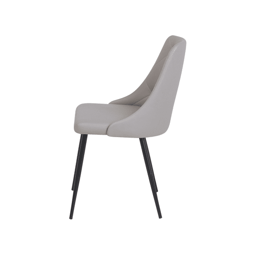 Conjunto de 2 cadeiras de jantar VALERIE Pele sintética Cinzento claro